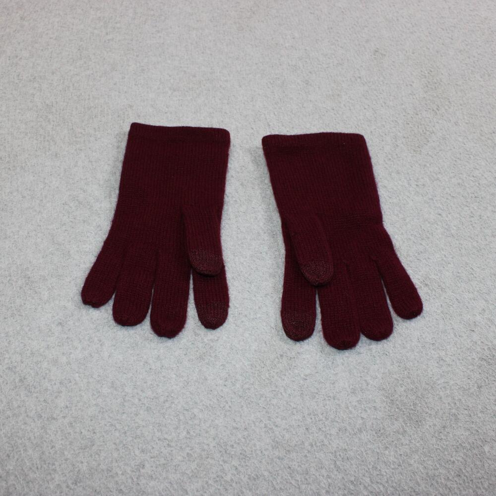 Phenix Gloves Women One Size Red Burgundy Cashmere Knit Winter Stretch Soft Warm